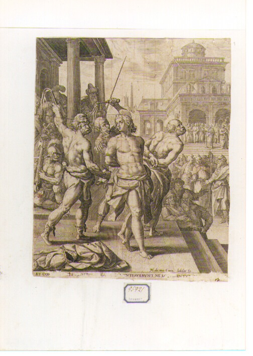 San Pietro e San Giovanni Evangelista davanti ad Anna (stampa) di De Vos Marten (seconda metà sec. XVI)