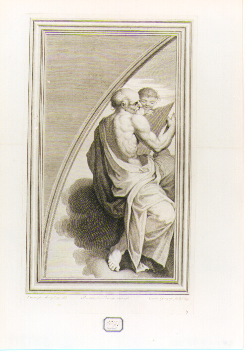 profeta con angioletto (stampa) di Barbatelli Bernardino detto Poccetti (sec. XVIII)