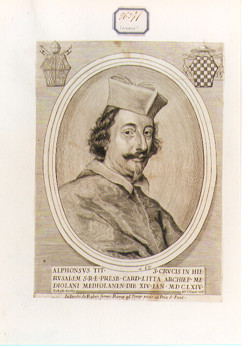 Ritratto del Cardinale Alfonso Litta (stampa) di Clouwet Albertus (sec. XVII)