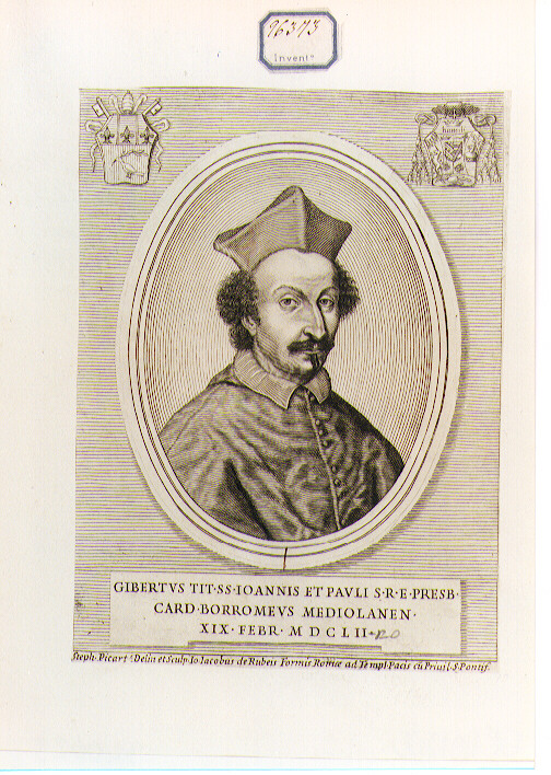 Ritratto del Cardinale Gilberto Borromeo (stampa) di Picart Etienne (sec. XVII)