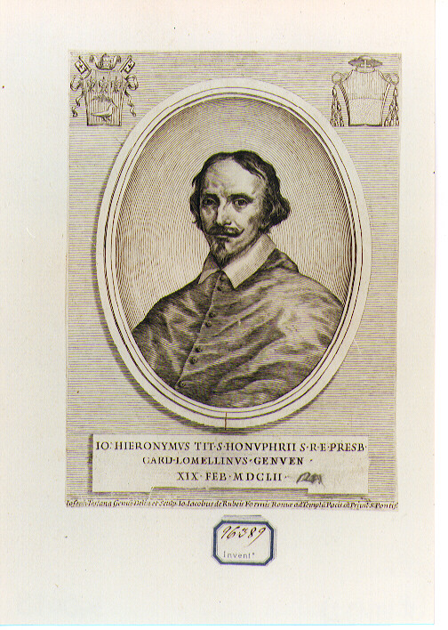 Ritratto del Cardinale Girolamo Onofrio Lomellino (stampa) di Testana Giuseppe Maria (sec. XVII)