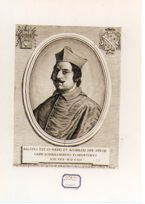 Ritratto del Cardinale Baccio Aldobrandini (stampa) di Testana Giuseppe Maria (sec. XVII)