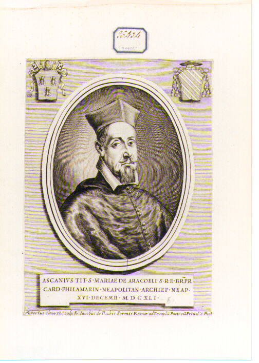 Ritratto del Cardinale Ascanio Filomarino (stampa) di Clouwet Albertus (sec. XVII)