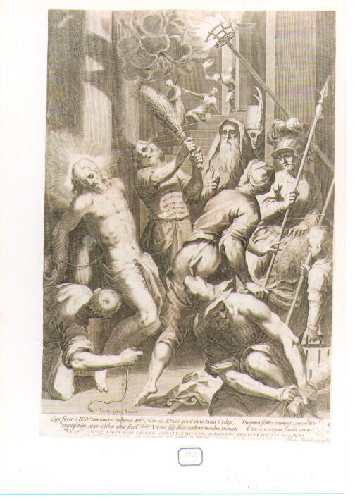 flagellazione di Cristo (stampa) di Sadeler Aegidius, Negretti Jacopo detto Jacopo Palma il Giovane (sec. XVI)