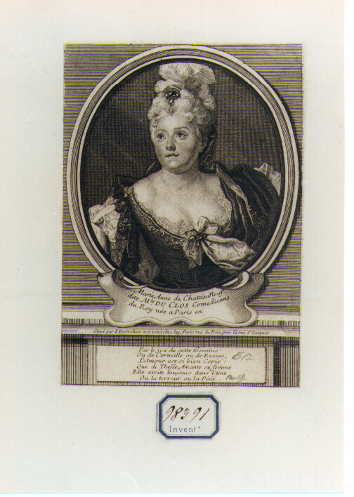 ritratto di donna (stampa) di Desrochers Etienne Jehandier (sec. XVIII)