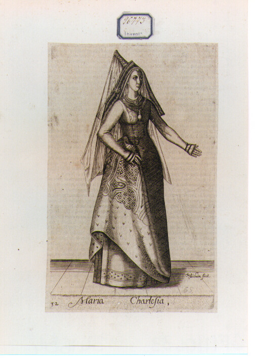 ritratto di donna (stampa controfondata) di Van Sichem Christoffel II (sec. XVII)