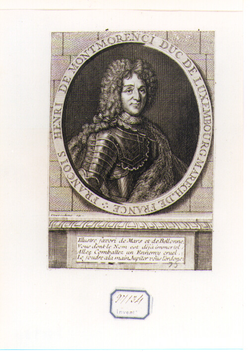 ritratto d'uomo (stampa) di Desrochers Etienne Jehandier (CERCHIA) (secc. XVII/ XVIII)