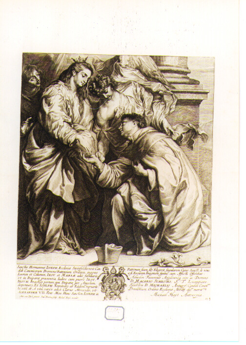 visione di Sant'Ermanno Giuseppe (stampa) di Van Dyck Anton, Pontius Paul (sec. XVII)