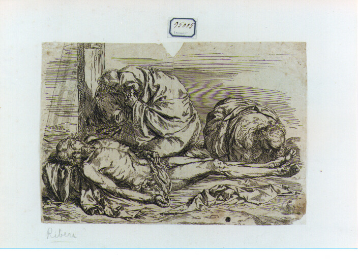 compianto sul Cristo morto (stampa) di De Ribera Jusepe detto Spagnoletto (sec. XVII)
