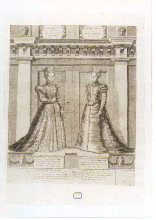 ritratto di Isabella di Francia e di Giovanna di Lusitania (stampa) di Terzi Gian Francesco, Oselli Gaspare (sec. XVI)