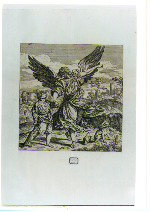 Tobia e l'angelo (stampa) di Lefèvre Valentin (sec. XVII)