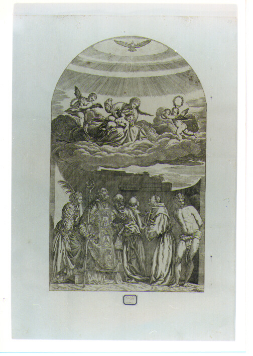 Madonna con Bambino (stampa) di Lefèvre Valentin (seconda metà sec. XVII)