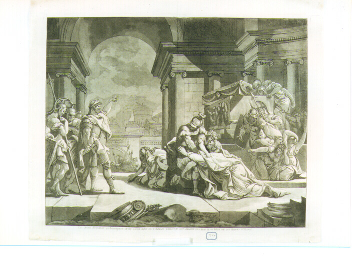 Ulisse prende Astianatte dalle braccia di Andromaca (stampa) di Charpentier François Philippe (sec. XVIII)