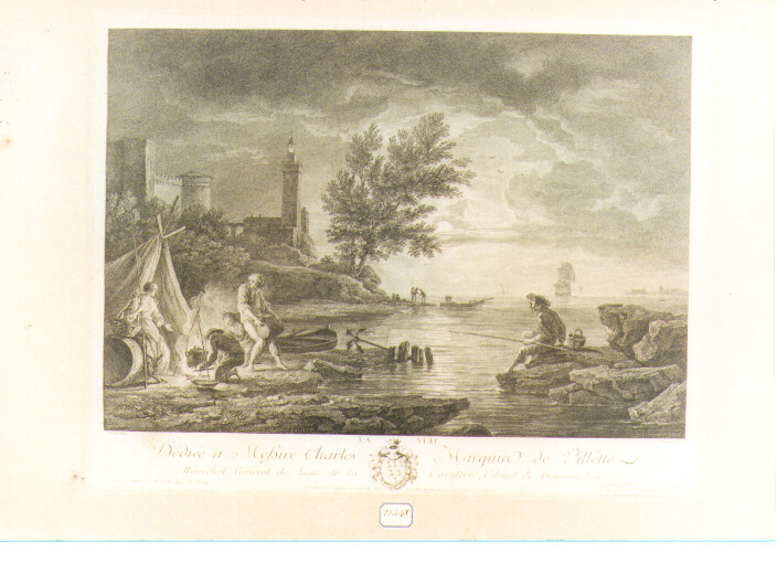 paesaggio marino (stampa) di Aliamet Jean Jacques, Vernet Claude Joseph (sec. XVIII)