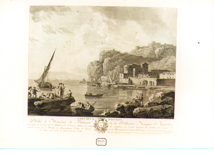 marina con pescatori e barche (stampa) di Vernet Claude Joseph (seconda metà sec. XVIII)