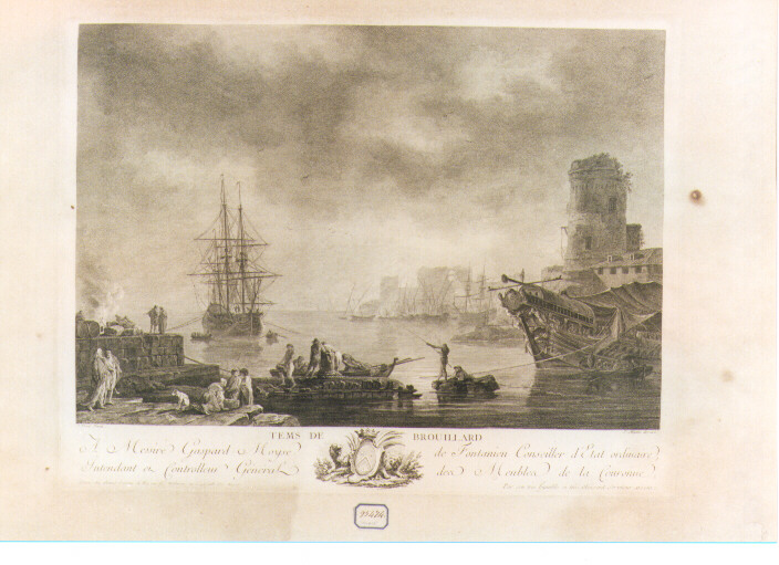 marina con pescatori e barche (stampa) di Vernet Claude Joseph, Aliamet Jean Jacques (sec. XVIII)