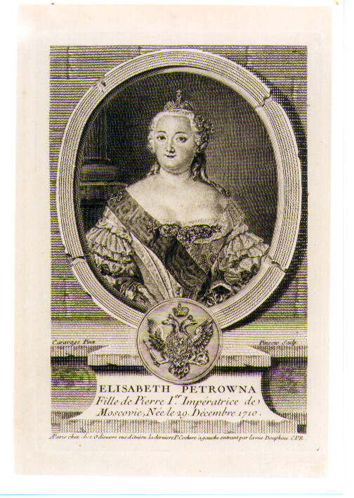 ritratto di donna (stampa) di Pinssio Sebastien (sec. XVIII)