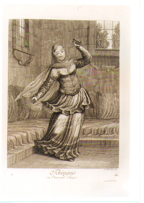 DANZATRICE (stampa) di Scotin Gerard Jean Baptiste I (sec. XVIII)