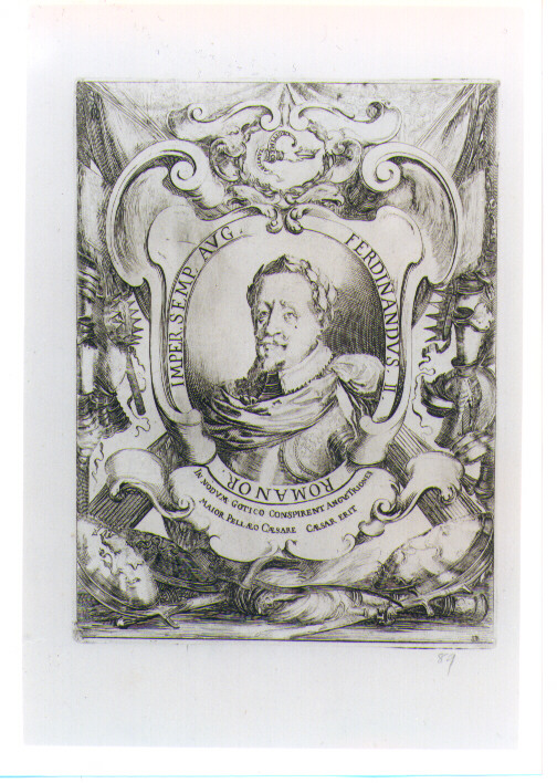 RITRATTO DELL'IMPERATORE FERDINANDO II (stampa) di Della Bella Stefano (sec. XVII)