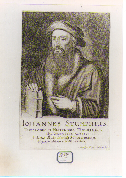 RITRATTO DI IOHANNES STUMPHIUS (stampa controfondata smarginata) di Aspar Johann, Meyer Conrad (sec. XVII)