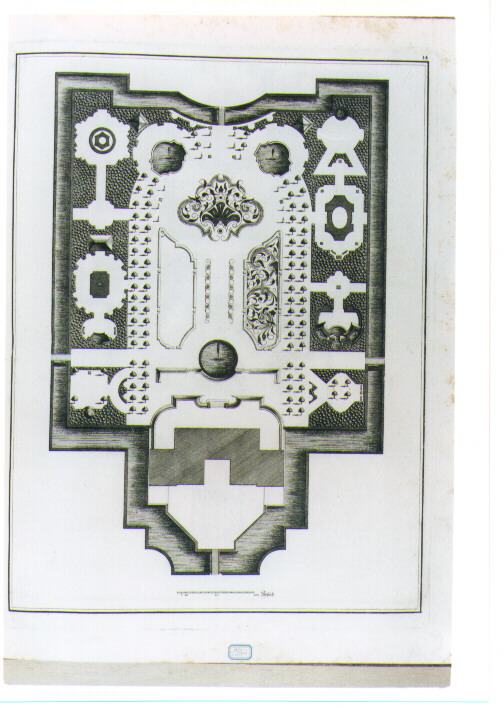 PIANTA TOPOGRAFICA DI GIARDINO (stampa) di Danreiter Franz Anton - AMBITO VIENNESE (sec. XVIII)