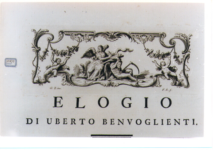 ALLEGORIA DELLA STORIOGRAFIA (stampa) di Zocchi Giuseppe, Allegrini Francesco (sec. XVIII)