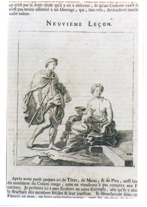 FIGURA MASCHILE E FIGURA FEMMINILE CON BAMBINO (stampa) di De Lairesse Gèrard (CERCHIA) (sec. XVIII)