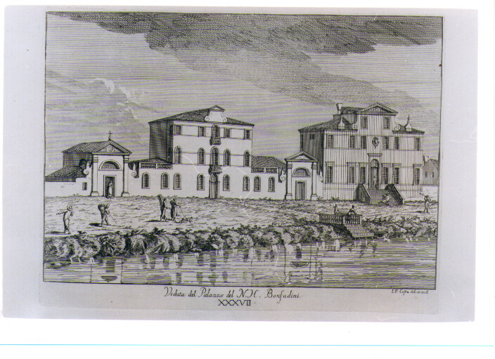 VEDUTA DEL PALAZZO BONFADINI (stampa) di Costa Giovanni Francesco (sec. XVIII)