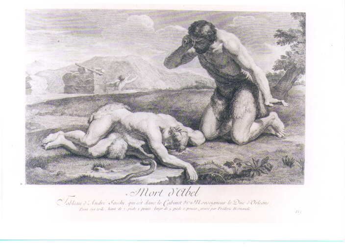Caino uccide Abele (stampa) di Sacchi Andrea, Hortemels Frederic Eustache (sec. XVIII)