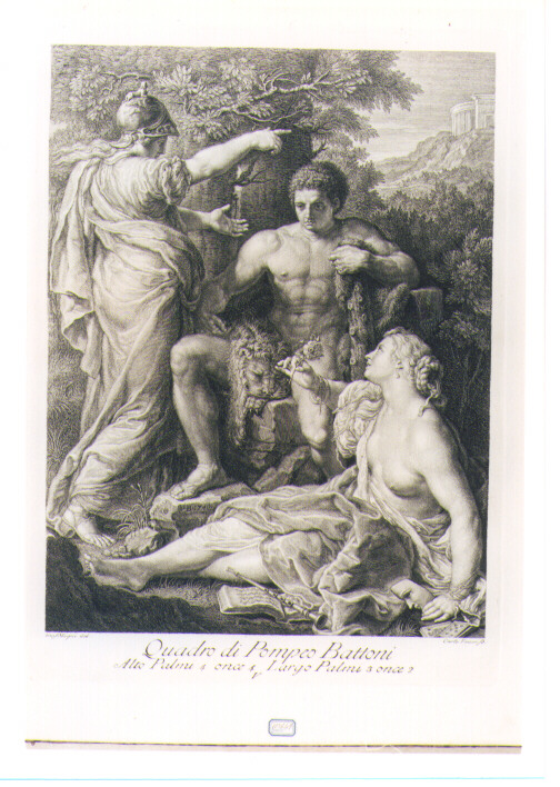 ERCOLE AL BIVIO (stampa) di Batoni Pompeo Girolamo, Faucci Carlo, Magni Giuseppe (sec. XVIII)