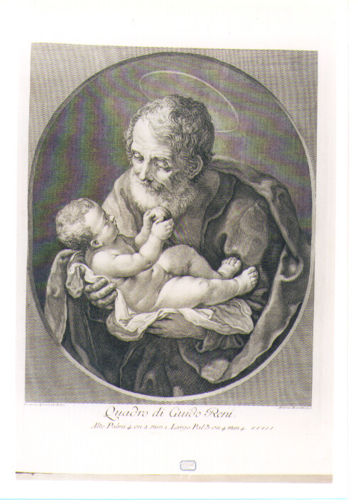 SAN GIUSEPPE E GESU' BAMBINO (stampa) di Reni Guido, Baratti Antonio, Lorenzi Lorenzo (sec. XVIII)