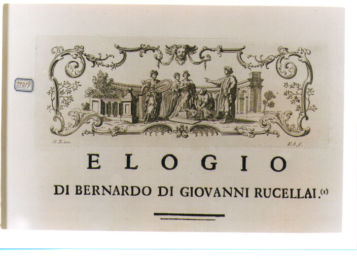 ALLEGORIA DEL COMMERCIO (stampa) di Zocchi Giuseppe, Allegrini Francesco (sec. XVIII)