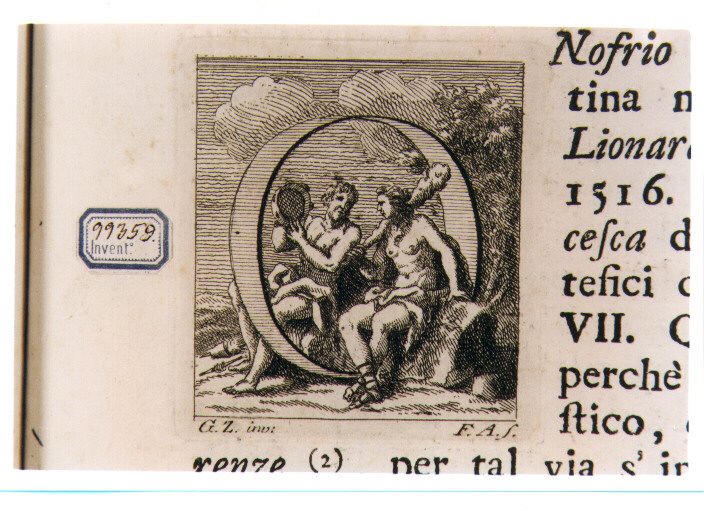 CAPOLETTERA O CON ERCOLE E ONFALE (stampa) di Zocchi Giuseppe, Allegrini Francesco (sec. XVIII)