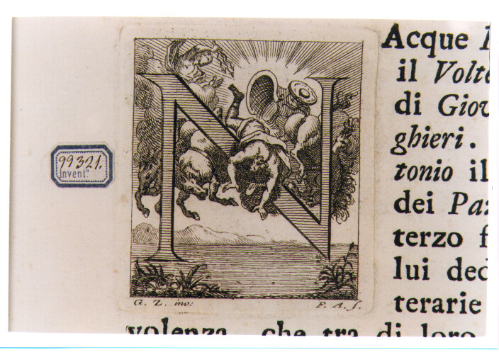 CAPOLETTERA N CON CADUTA DI FETONTE (stampa) di Zocchi Giuseppe, Allegrini Francesco (sec. XVIII)