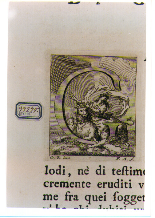 CAPOLETTERA G CON RATTO DI EUROPA (stampa) di Zocchi Giuseppe, Allegrini Francesco (sec. XVIII)