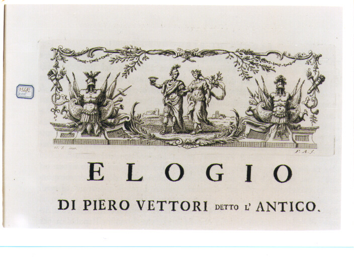 ALLEGORIA DELLA PACE E DELLA GUERRA (stampa) di Zocchi Giuseppe, Allegrini Francesco (sec. XVIII)
