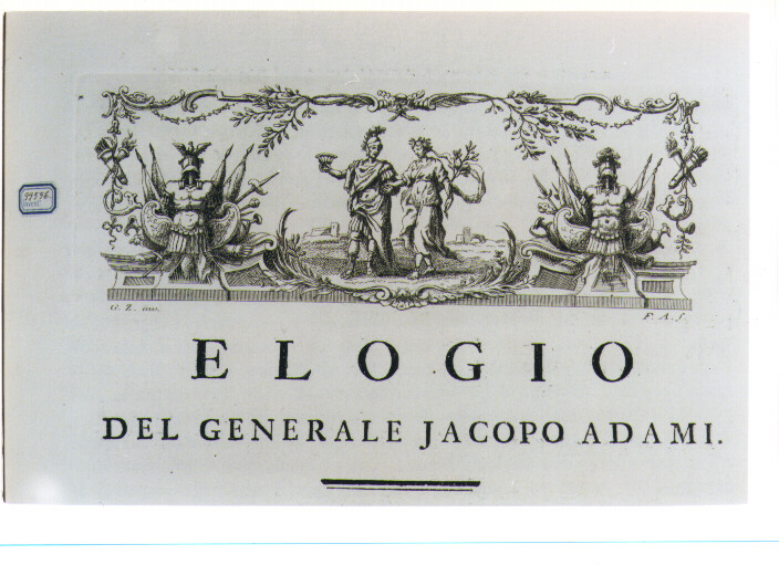 ALLEGORIA DELLA PACE E DELLA GUERRA (stampa) di Zocchi Giuseppe, Allegrini Francesco (sec. XVIII)