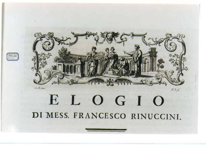 ALLEGORIA DEL COMMERCIO (stampa) di Zocchi Giuseppe, Allegrini Francesco (sec. XVIII)