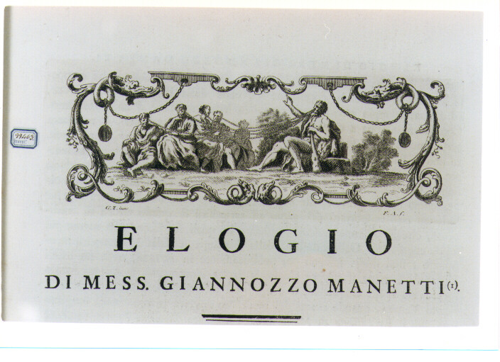 ALLEGORIA DELLA FORZA DELL'ELOQUENZA (stampa) di Zocchi Giuseppe, Allegrini Francesco (sec. XVIII)