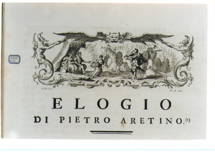 ORFEO ED EURIDICE (stampa) di Zocchi Giuseppe, Allegrini Francesco (sec. XVIII)