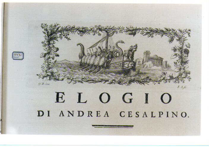 NAVE CON SOLDATI (stampa) di Zocchi Giuseppe, Allegrini Francesco (sec. XVIII)