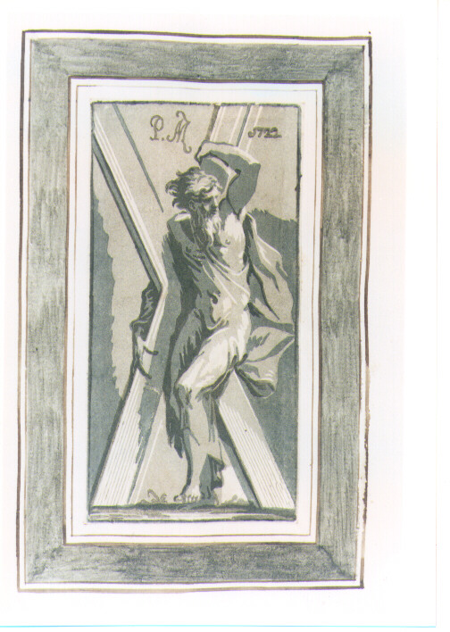 SANT'ANDREA SOSTIENE LA CROCE (stampa a colori) di Mazzola Francesco detto Parmigianino, Zanetti Anton Maria (sec. XVIII)
