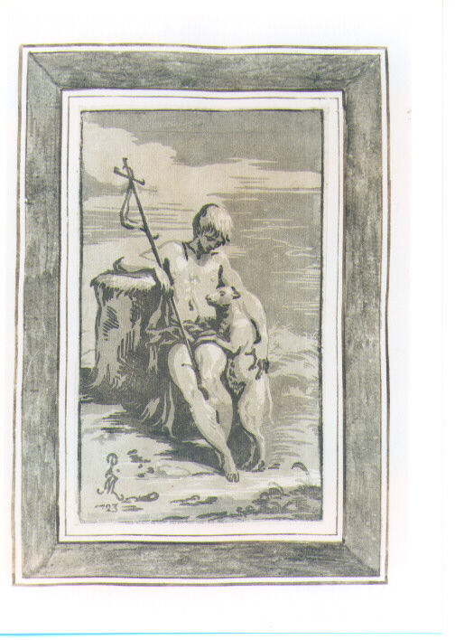 SAN GIOVANNI BATTISTA CON AGNELLO (stampa a colori) di Mazzola Francesco detto Parmigianino, Zanetti Anton Maria (sec. XVIII)