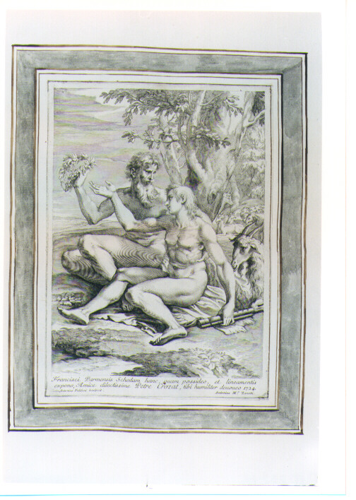 SCENA PASTORALE (stampa) di Mazzola Francesco detto Parmigianino, Faldoni Giovanni Antonio (sec. XVIII)