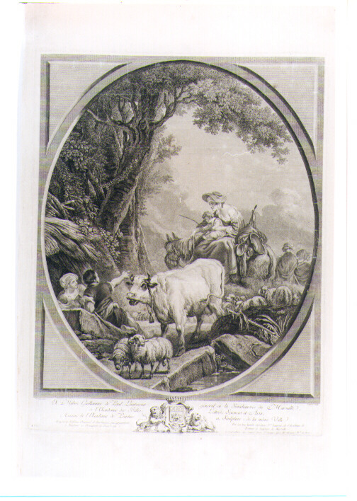 PASTORI (stampa) di Deshayes Jean, Laurent Pierre François (seconda metà sec. XVIII)