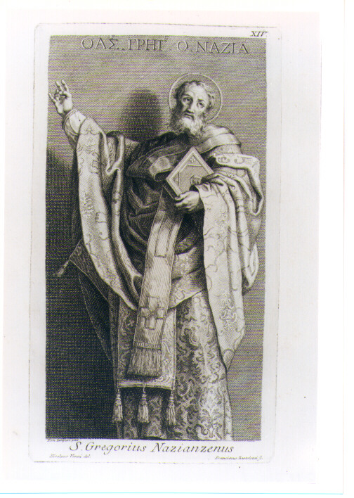 SAN GREGORIO NAZIANZENO (stampa) di Zampieri Domenico detto Domenichino, Bartolozzi Francesco, Vanni Niccolò (sec. XVIII)