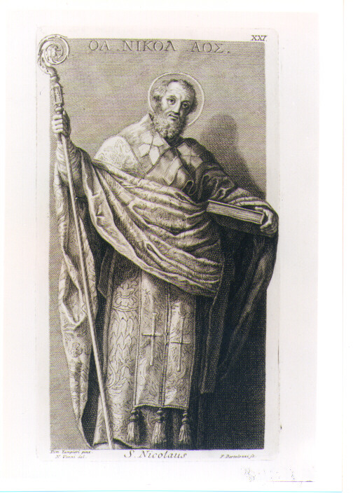 SAN NICOLA (stampa) di Zampieri Domenico detto Domenichino, Bartolozzi Francesco, Vanni Niccolò (sec. XVIII)