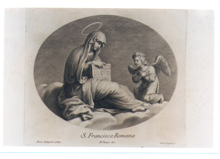 SANTA FRANCESCA ROMANA (stampa) di Zampieri Domenico detto Domenichino, Gregori Carlo, Vanni Niccolò (sec. XVIII)