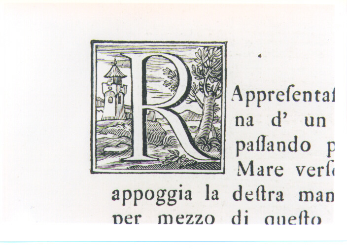 CAPOLETTERA R CON PAESAGGIO (stampa) - ambito toscano (prima metà sec. XVIII)