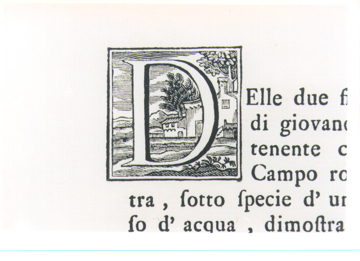 CAPOLETTERA D CON PAESAGGIO (stampa) - ambito toscano (prima metà sec. XVIII)